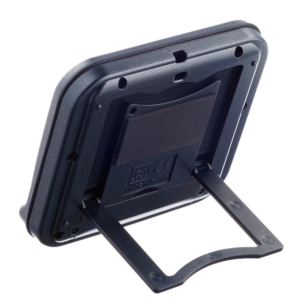 YNAC LINKSY Water-Resistant, High-Volume Timer with Stand and Clock, LT501BA, 8.1 X 9 X 1.7 Cm, Black