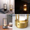 Metal LED Table Lamp Touch Dimming USB Rechargeable Cordless Retro Bar Desk Ligh Restaurant Dining Lighting Bedroom Home Decor