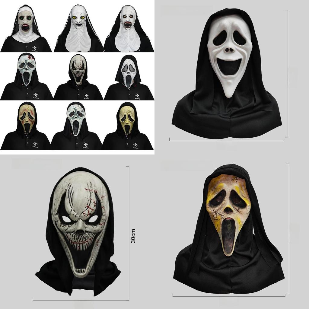 Creepy Scream Face Mask Collection Halloween Costume Latex Scary Props For Parties