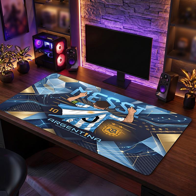 Argentina Football Crest Mouse Pad, Extended Non Slip Rubber Desk Mat for Gaming Office Laptop Fan Gift