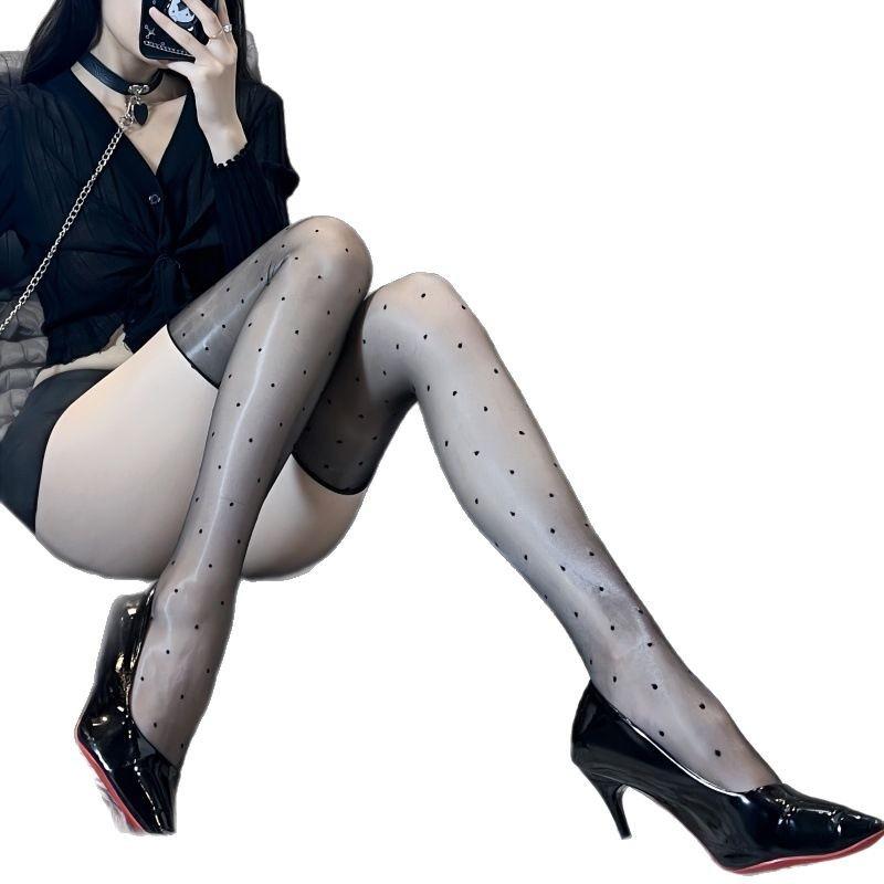 Ins Internet Celebrity Black Silk, Sexy Thin Sex Pure Desire Long Tube Knee Socks Women, High Transparency Skin-friendly Breathable Stockings