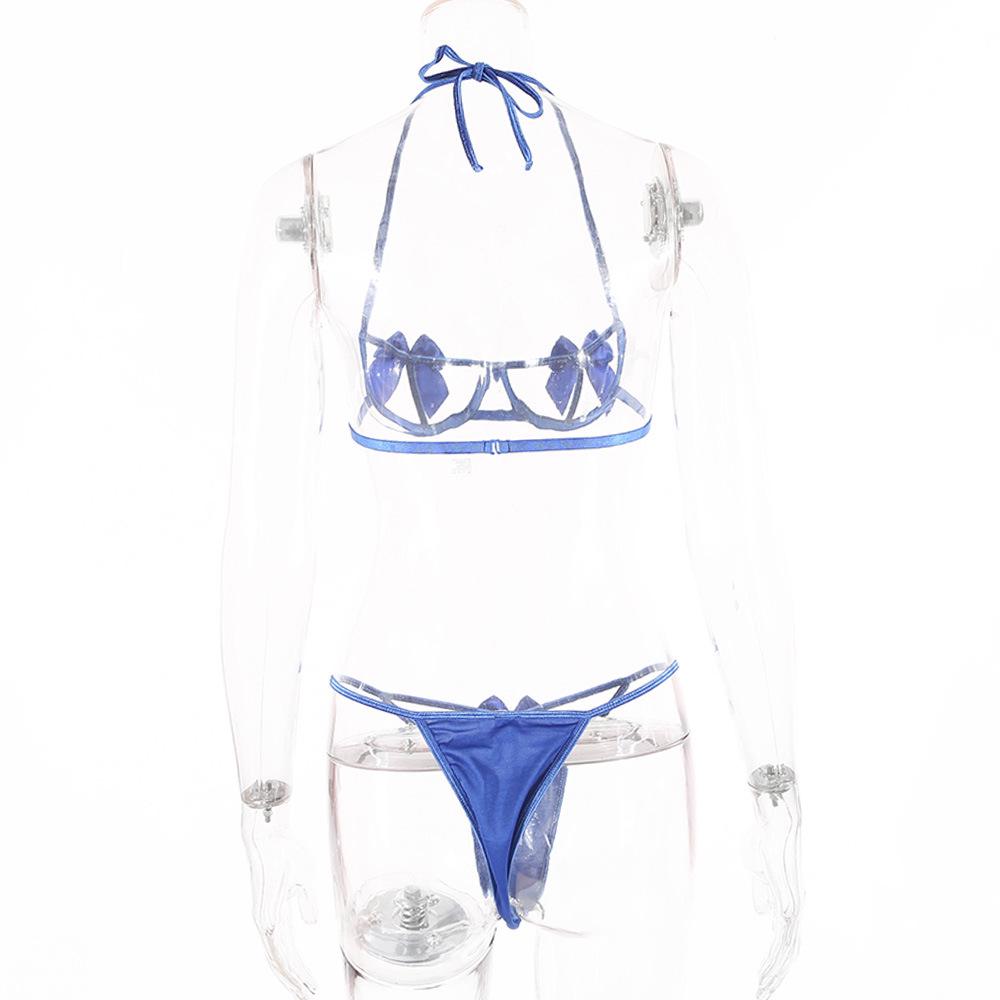 Red Cutout Sexy Women's Lingerie Set - Three-Piece European & American Style