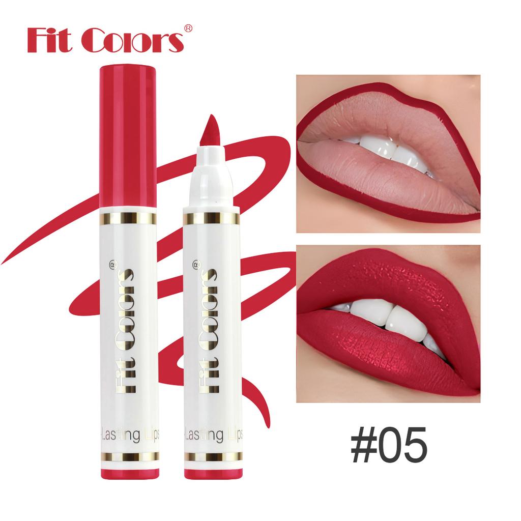 Fit Colors Lippenkonturenstift und Lippenstiftstift, Mattes Samt-Langanhaltendes Wasserdichtes Transferfestes Lippenstiftstift-Lippgloss Konturierung Make-up Kosmetik