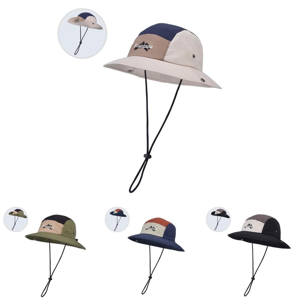 Printed Letter Color Blocked Neutral Summer Sunshade Casual Hat Fisherman