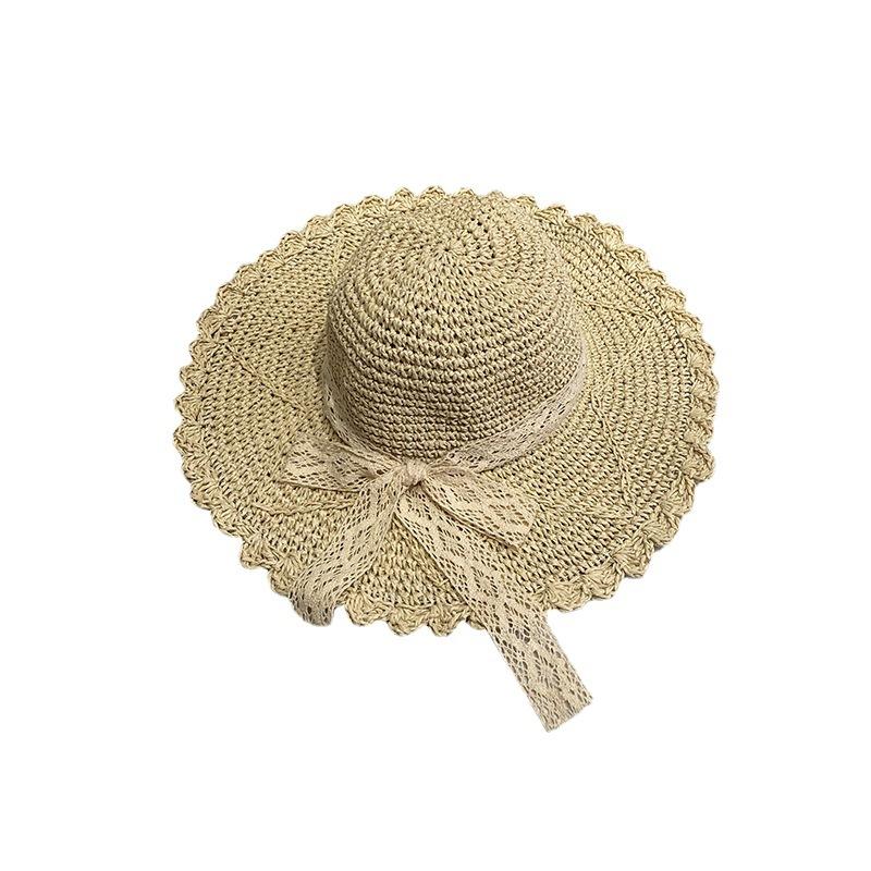 1pc Women's Wide-Brimmed Straw Hat,Fashionable and Portable Sun Hat for Spring and Summer Seasons,Perfect for Beach Vacations