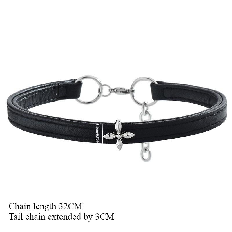 Flower Wreath Thick Neck Ring Choker Collar Retro Patchwork Leather Versatile Pendant