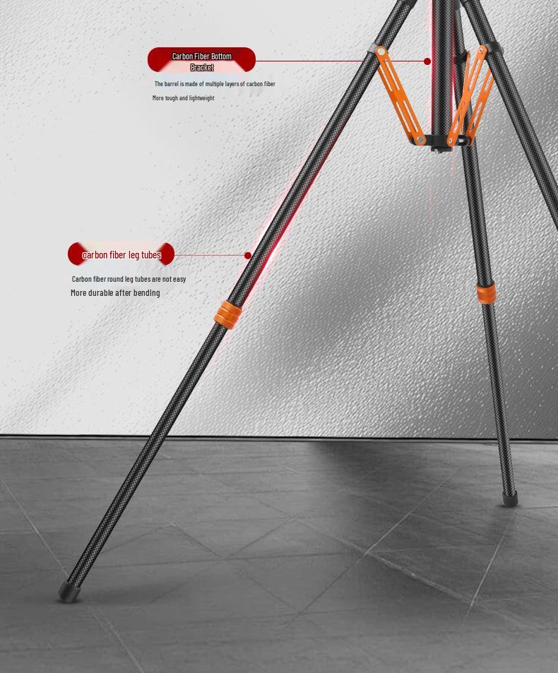 SL0288C Carbon Fiber Tripod: Portable Reverse-Fold Light Stand for Photography & Streaming