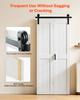 Bifold Barn Door, 914 x 2134 mm, MDF Bi-Fold Sliding Closet Doors, Hardware Kit Included, H-Frame Space-Saving Design, Need to Assemble, for Bedroom,