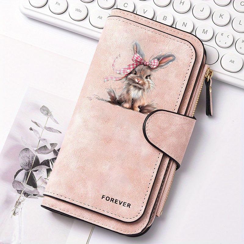 Easter Bunny Women's Long Wallet features a flip cover design. This multifunctional wallet is perfect for Easter celebrations and comes with a