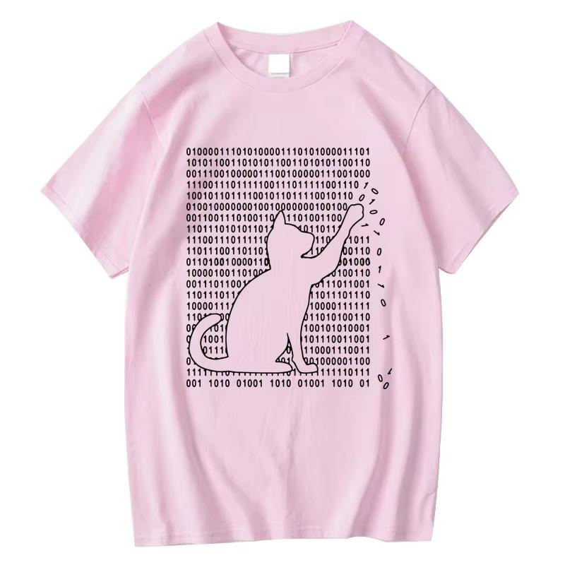 2026 Mens Highquality Tshirt Pure Cotton Fun Cool Cat Pattern Printed Summer Loose Short Sleeved Mens Casual Tshirt Top 4XL