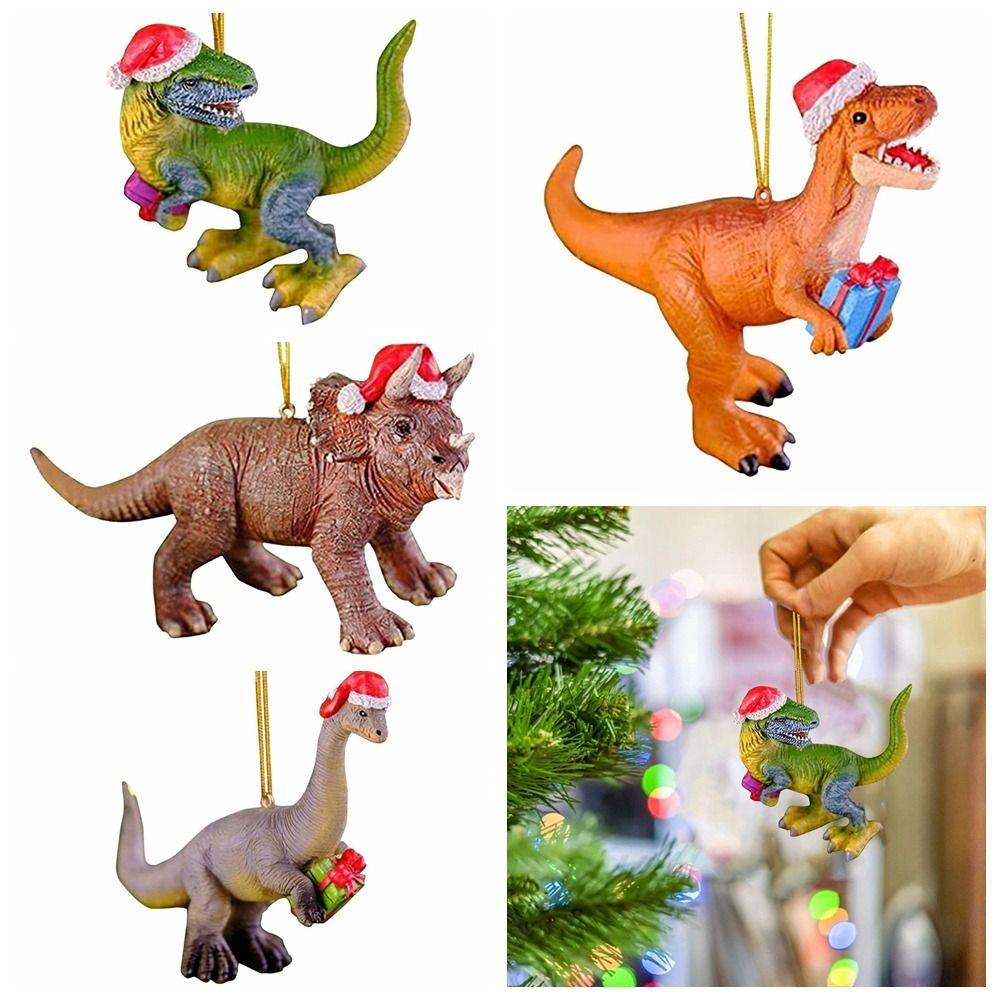 Dinosaur Xmas Tree Dragon Ornaments 2D Dinosaur Car Mirror Pendant  Home Decor