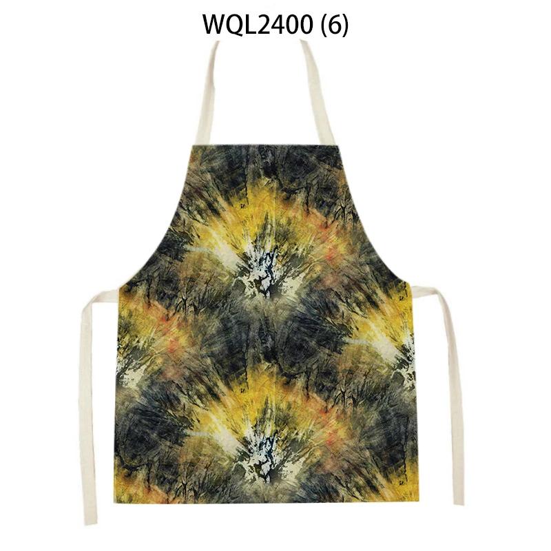 Flower Printed Sleeveless Kitchen Aprons for Women Colorful Pattern Pinafore Home Cooking Baking Waist Bib Kitchen Accessories