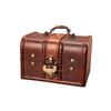 Antique-Style Distressed Wooden Jewelry Box with Lock – Secret Storage Treasure Chest Prop