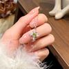 S925 pure silver necklace women's olivine crystal stone diamond pendant light luxury niche design moon star lock bone chain fashion jewelry gift