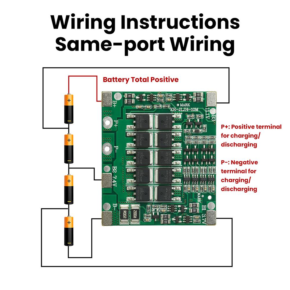 Ternary Lithium Battery 3S 4S Charger Protection Board 40A 11.1V 14.8V BMS Same Port Balanced lithium battery Protection module