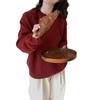 Korean Wool Pullover 2024: Women's Thick Knit Loose Sweater, Round Neck, Autumn/Winter