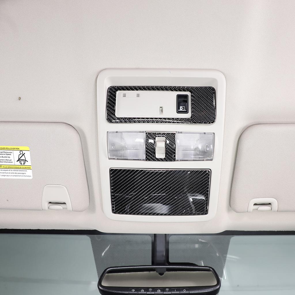 Carbon Fiber Front Reading Lamp Light Panel Sticker For Nissan Titan 2016-23