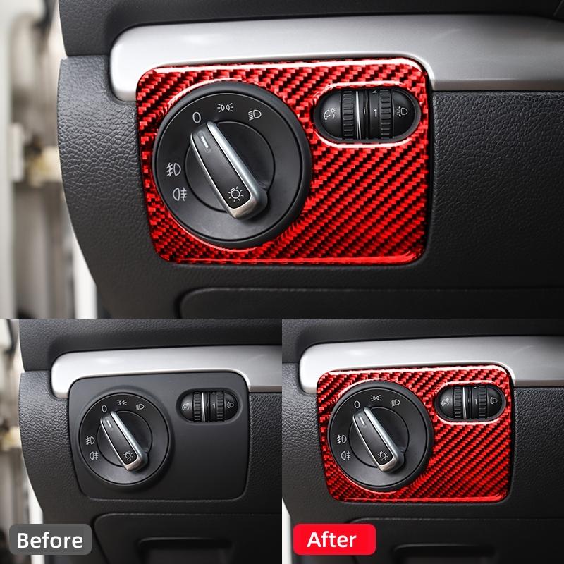 Für Volkswagen Golf 6 Gti R MK6 2008-2012 Kohlefaser Interieur Auto Scheinwerferschalter Blende Zieraufkleber Autozubehör