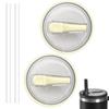 2pc 40oz New Threaded Suction Nozzle Cup Cover Roller Straw Replacement Cup Cover Splash Proof Cover Available In Multiple Colors