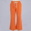 New Soft Cotton And Linen Women's Pants Solid Color Lace-Up Loose Casual Wide-Leg Trousers