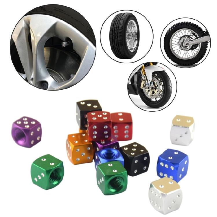 Tire Stem Valves Caps Universal Stem Covers for Car Motorcycle Aluminum Dices Caps