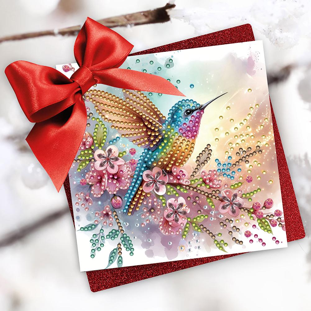 6pcs Diamond Painting Greeting Cards Handmade 5D Rhinestone Embroidery Arts Cards Kits Arts Crafts for Birthday Thanksgiving Day