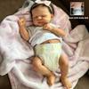 48cm Stoffkörper Reborn Puppen Pascale Geschlossene Augen Schlafende Neugeborene Babys Puppe Vollvinyl Junge und Mädchen Simulation Babypuppen für Kinder Geburtstags-Weihnachtsgeschenk