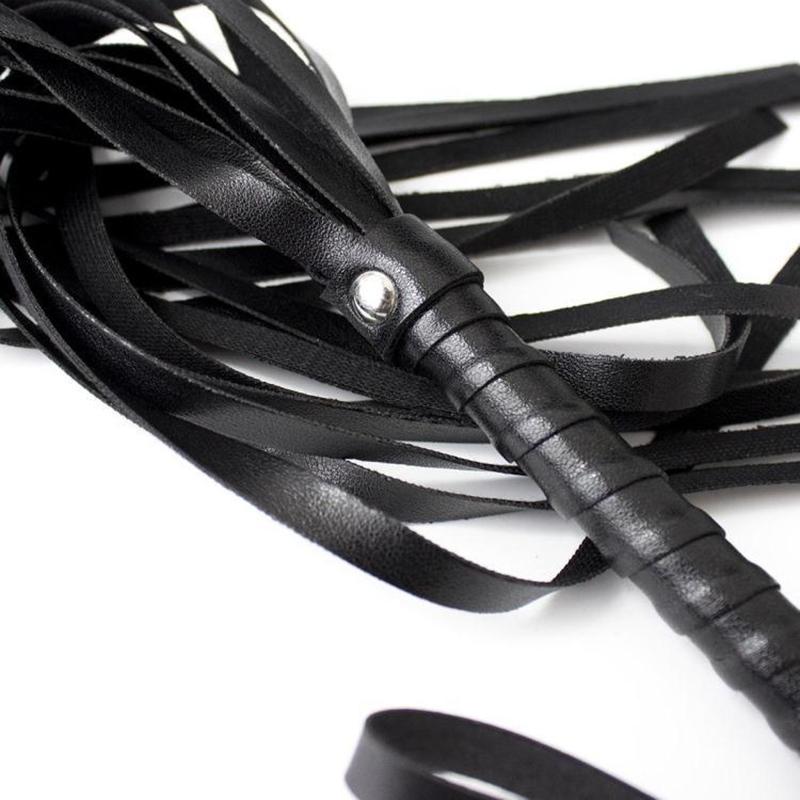 Vysoce kvalitní pu Leather Pimp Whip Závodní jízda Crop Party Flogger Pouta na ruce Queen Black Horse Riding Whip