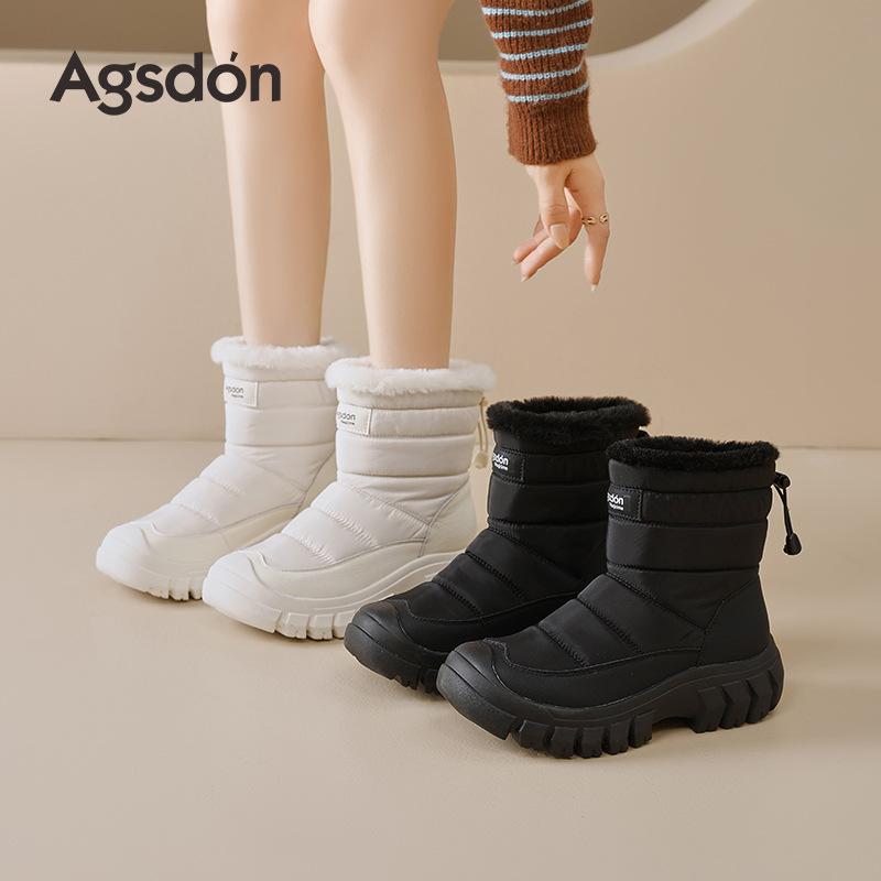 Augustine snow boots women's 2025 new winter piled thickened cotton shoes platform outdoor white casual short boots