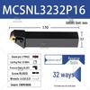CNC Tool Holder Lathe, 45-Degree Main Cutting Edge, MCSNR2020K12/3232P16.