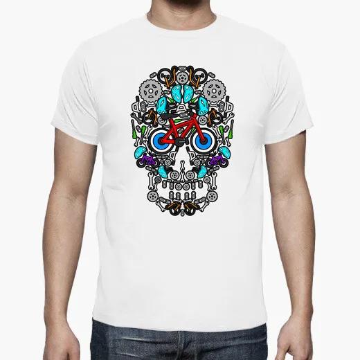 

Symmetry Color of Skeleton Bicycle TShirt Summer Cotton ONeck Short Sleeve Mens T Shirt New S3XL S