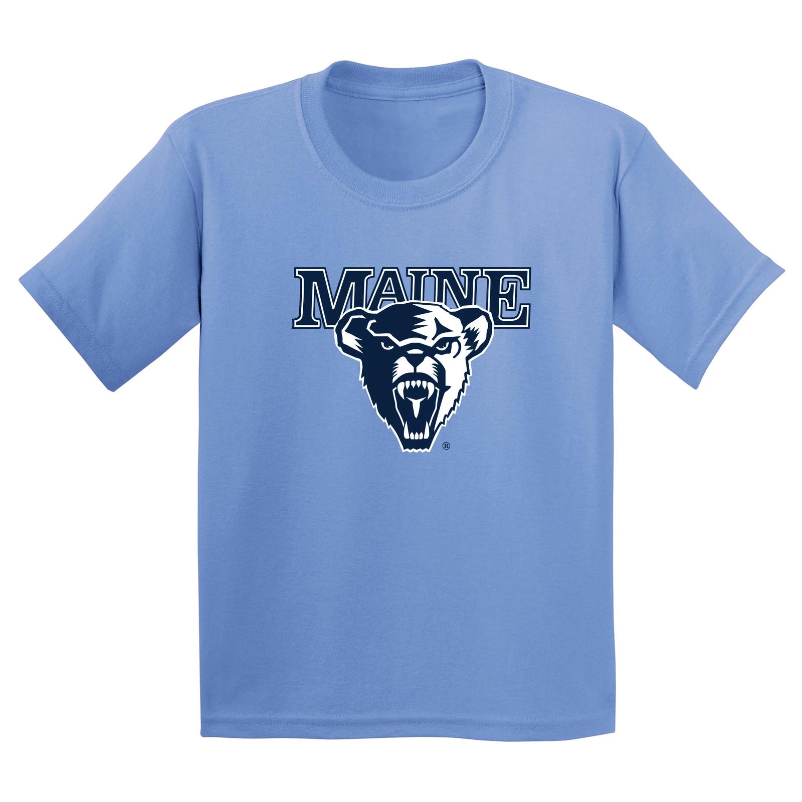 Maine Black Bears Primary Logo Youth T Shirt - C Blue L