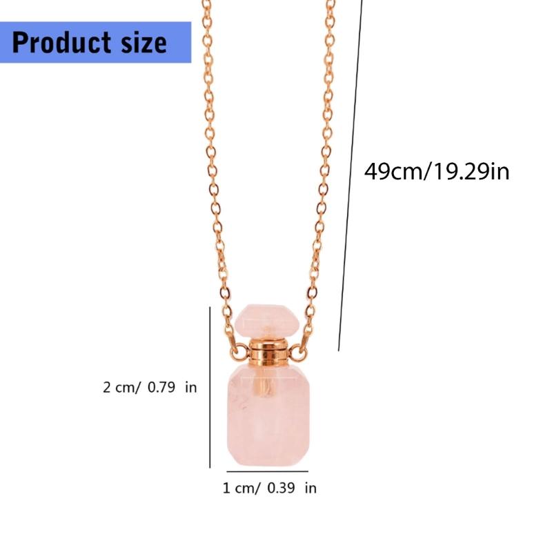 Oil Diffuser Bottle Pendant Necklace Stainless Steel Chain Choker for Women Adjustable Length Neckchain Party Jewelry