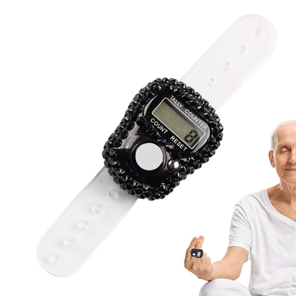 ABS Finger Tally Counter LCD Screen Number Counter Resettable Lap Record Ring Manual Knitting Row Tally Ring For Golfer Goods