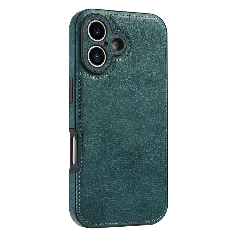 

Кожаный защитный чехол для iPhone 16 Pro Max / 15 Pro iPhone 16 зелёный