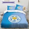 Leicester City Football Club Pattern Bedding Quilt Set  Home Decoration  Gift (1 * duvet cover + 2 * pillowcase  without core)