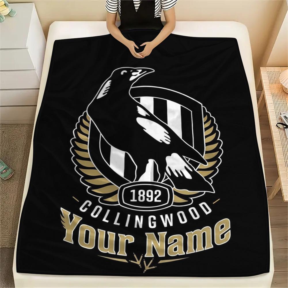 1PC Collingwood Raven Crest Custom Name Patterned Flannel Blanket Suitable For All Seasons For Home Decor Warmth And Comfort Gifts Holiday Present