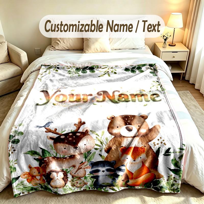 Family Friends Theme Custom Blanket Personalized Name & Text Customized Soft Warm Throw Blanket Home Decor