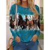 Womens Long Sleeve Crew Neck T-Shirt With 3D Flamingo Print Soft Milk Silk Fabric Loose Fit Casual 2025