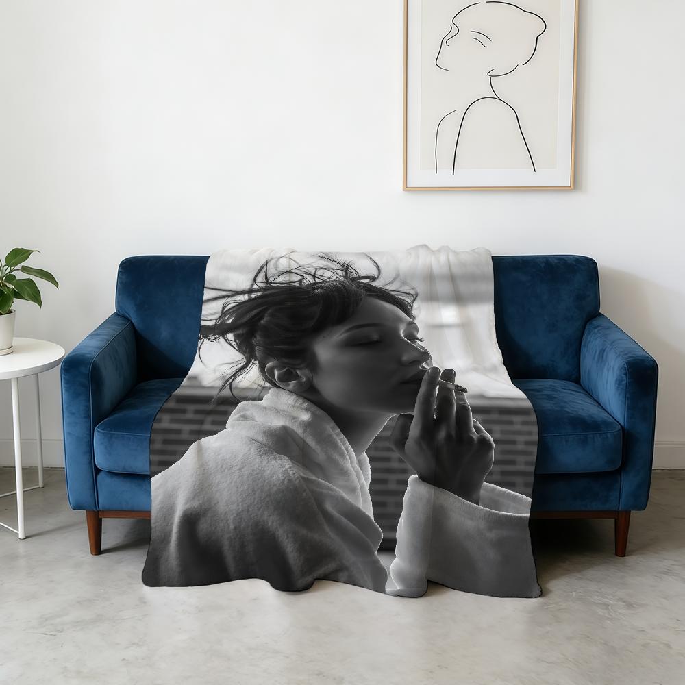 Blanket Model B-Bella Super Warm Comfortable Hadid Plush Throw Blanket Child Home Sofa Bedroom Gift