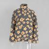 Fleece Floral Sweatshirt 2026 Fall Winter New Fashion Warm Fuzzy Pullover Crew Neck Long Sleeve Casual Top for Women