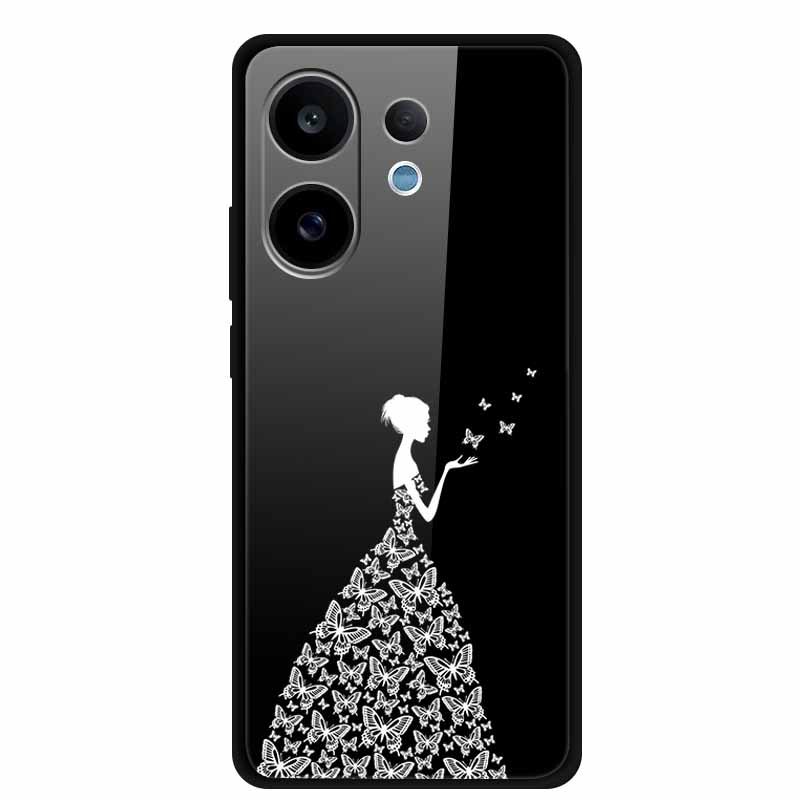 For Vivo V60 5G Glass Case Fashion Cool Animal Tempered Glass Back Cover Case For Vivo V 60 2025 Phone Cases 6.77" Fundas Coques