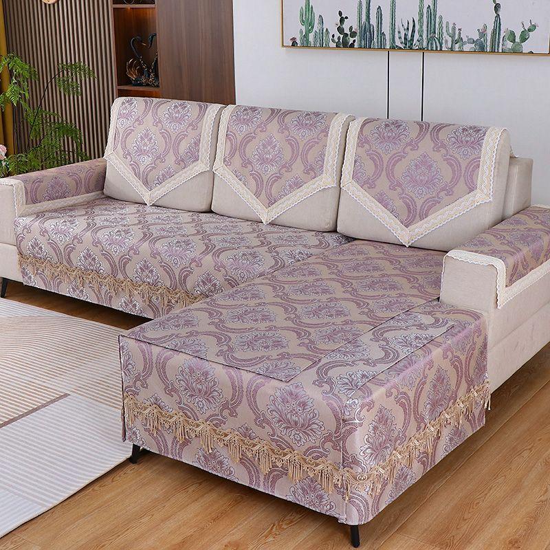 

Льняное Нескользящее Треугольное Полотенце для Дивана Полотенце для Спинки Полотенце для Подлокотника Кружевное Тканевое Ремесло Чехол Ткань Всесезонная Универсальная Подушка для Дивана Европейский Стиль Ouya Purple 55*55 small cover towel