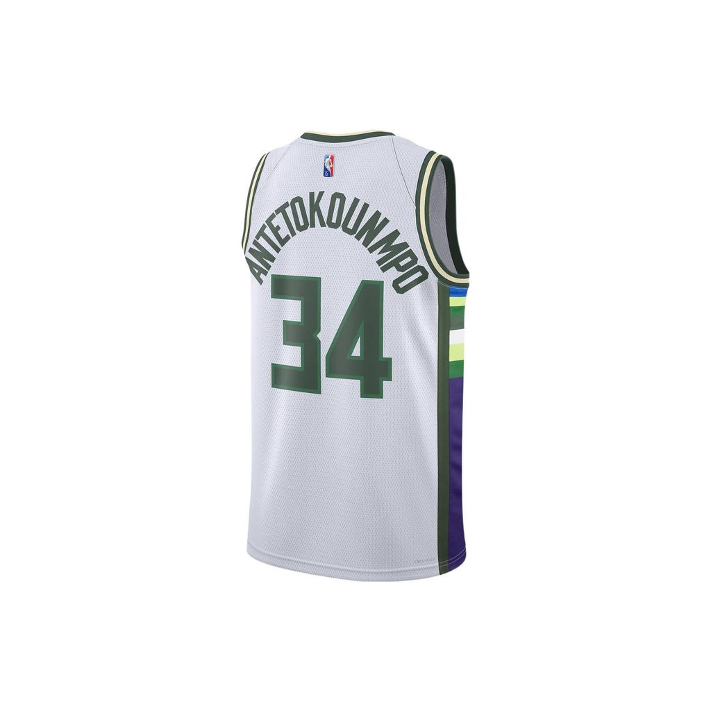Nike Nba Milwaukee Bucks City Edition Giannis Antetokounmpo 34 Dri FIT Swingman Jersey DB4035-100