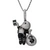 European and American Hip Hop Pendant Hand Held US Dollar Bill Bald Little Boy Beautiful Money Bag Micro Inlaid Colorful Zircon Necklace
