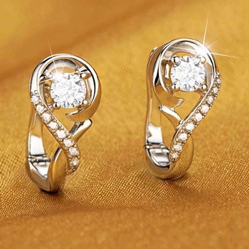 Korean Fashion Musical Note Moissanite Earrings: Creative 2025 Ear Cuff Jewelry for Women