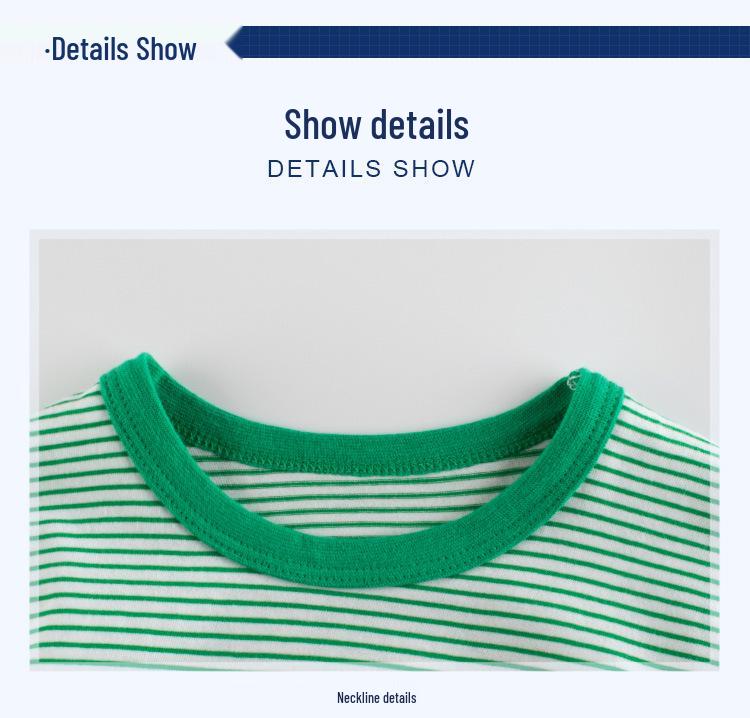 2022 Summer Korean Style Kids' Striped Short Sleeve T-shirt One Piece