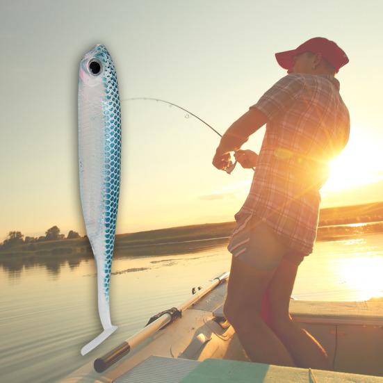 4Pcs Fishing Lures Simulated Realistic Fish Eyes Handmade Anti-break Angling PVC T Tail Hollow Fishing Baits Fishing Accessories