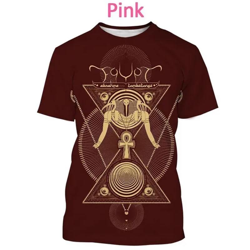 Ancient Egyptian Text 3d Printing T-shirt Pharaoh's Eye Egyptian Mural Creative Casual Short-sleeved Tshirt Tees Mens Clothes
