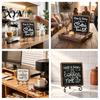 Cafe Store Decorations Coffee Themed Wooden Tabletop Sign, Rustic Kitchen Bar Plaque with Iron Station Accessories Stand, Farmhouse Home Dining